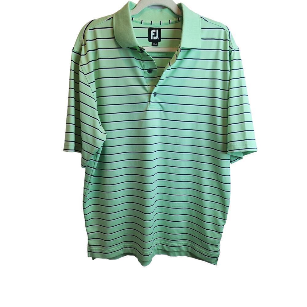 Foot Joy Mens Golf Polo Sz M Striped short sleeve performance classic preppy